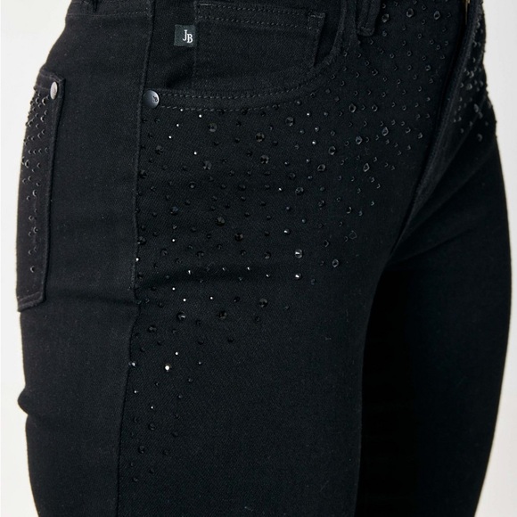 Judy Blue Black Skinny Jeans with Rhinestone embellishments - Sz 3 / 26 - Picture 2 of 10